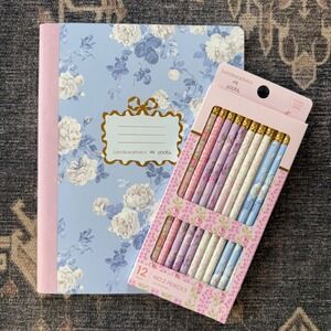 Love Shack Fancy Composition Notebook Pencil Set Everblooming Rosette Floral NEW